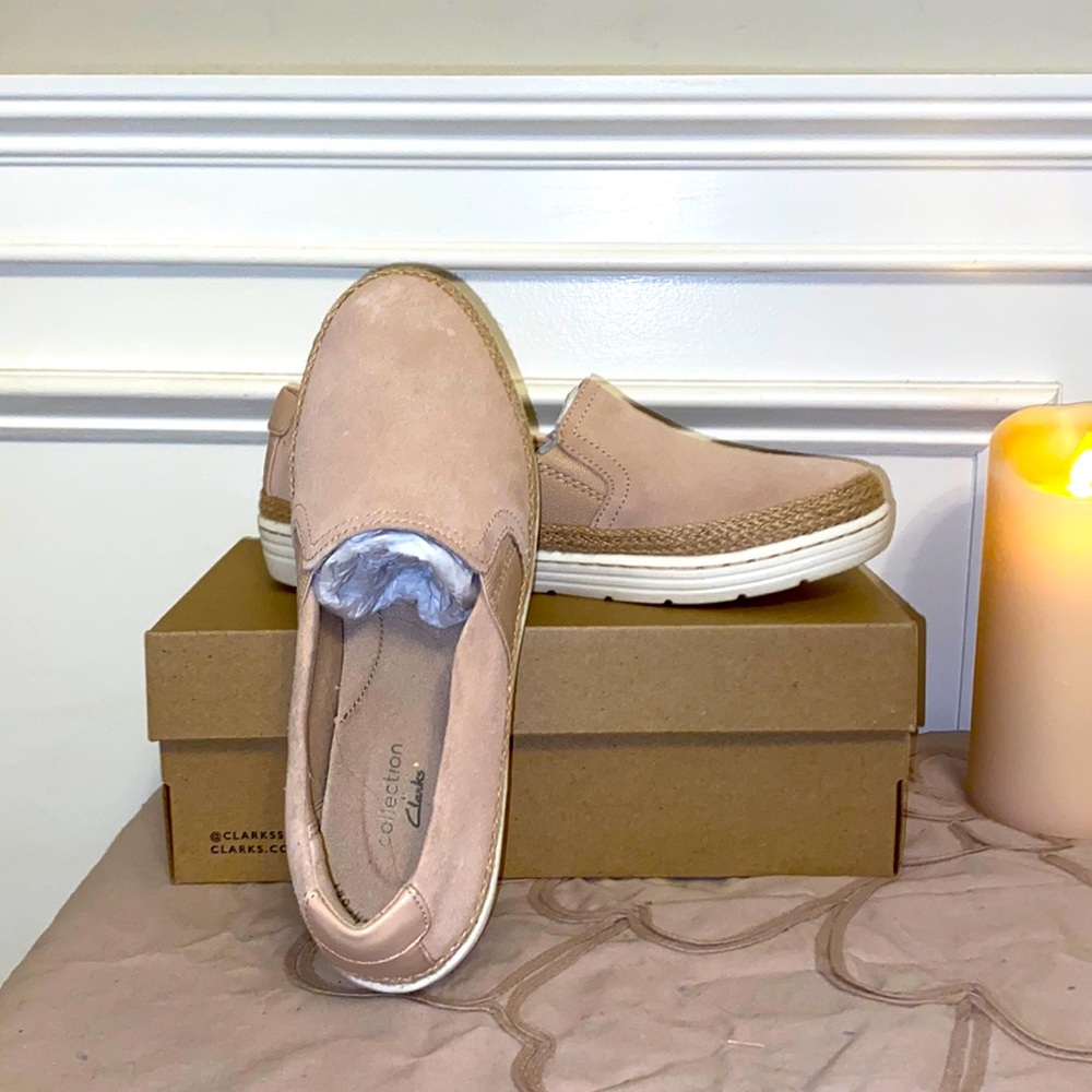 Clarks Blush Suede Slip-on
